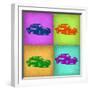 Porsche Pop Art 1-NaxArt-Framed Art Print