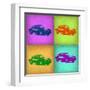 Porsche Pop Art 1-NaxArt-Framed Art Print