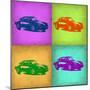 Porsche Pop Art 1-NaxArt-Mounted Premium Giclee Print