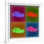 Porsche Pop Art 3-NaxArt-Framed Art Print