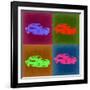 Porsche Pop Art 3-NaxArt-Framed Art Print