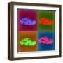 Porsche Pop Art 3-NaxArt-Framed Art Print