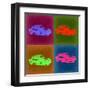 Porsche Pop Art 3-NaxArt-Framed Art Print