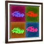 Porsche Pop Art 3-NaxArt-Framed Art Print