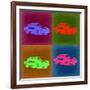 Porsche Pop Art 3-NaxArt-Framed Art Print