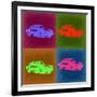 Porsche Pop Art 3-NaxArt-Framed Art Print