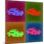 Porsche Pop Art 3-NaxArt-Mounted Art Print