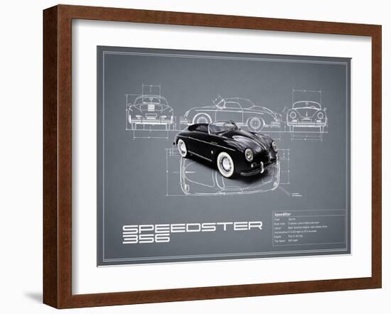 Porsche Speedster 1959 White-Mark Rogan-Framed Giclee Print