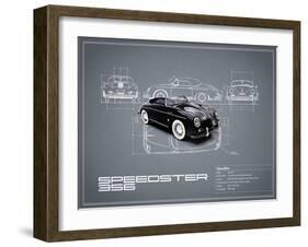 Porsche Speedster 1959 White-Mark Rogan-Framed Giclee Print