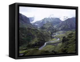 Porsmork Valley, Iceland, Polar Regions-David Poole-Framed Stretched Canvas