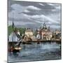 Port and Customs at Salem, Massachusetts, circa 1870. 19Th Century Lithography.-null-Mounted Giclee Print