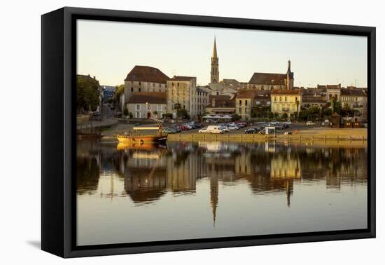 Port and River Dordogne, Bergerac, Perigord, Aquitaine, France, Europe-Rolf Richardson-Framed Stretched Canvas