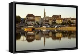 Port and River Dordogne, Bergerac, Perigord, Aquitaine, France, Europe-Rolf Richardson-Framed Stretched Canvas