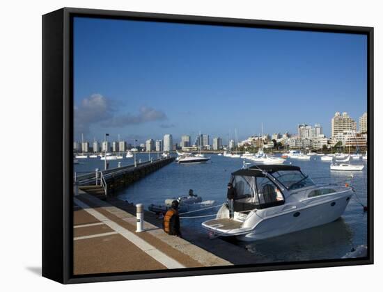 Port and Sailing Boats, Punta Del Este, Uruguay-Demetrio Carrasco-Framed Stretched Canvas