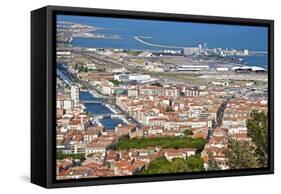Port and Town, Sete, Herault, Languedoc-Roussillon Region, France, Europe-Guy Thouvenin-Framed Stretched Canvas