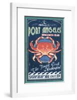 Port Angeles, Washington - Dungeness Crab Vintage Sign-Lantern Press-Framed Art Print