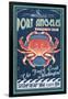 Port Angeles, Washington - Dungeness Crab Vintage Sign-Lantern Press-Framed Art Print