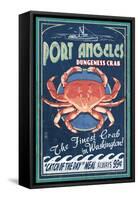 Port Angeles, Washington - Dungeness Crab Vintage Sign-Lantern Press-Framed Stretched Canvas