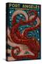 Port Angeles, Washington - Octopus Mosaic-Lantern Press-Stretched Canvas