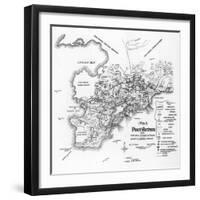 Port Arthur, Manchuria, Showing Japanese and Russian Fortifications, Russo-Japanese War, 1905-null-Framed Giclee Print