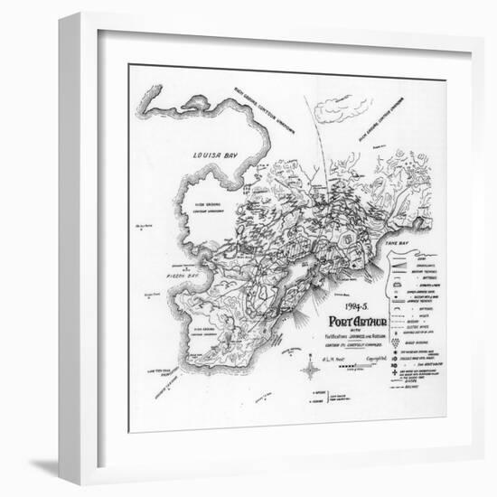 Port Arthur, Manchuria, Showing Japanese and Russian Fortifications, Russo-Japanese War, 1905-null-Framed Giclee Print