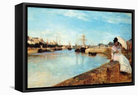 Port at Loby-Berthe Morisot-Framed Stretched Canvas