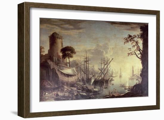 Port at Sunset-Salvator Rosa-Framed Giclee Print