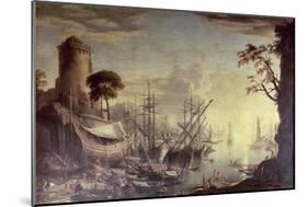 Port at Sunset-Salvator Rosa-Mounted Giclee Print