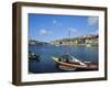 Port Barge on the Douro River, Porto (Oporto), Portugal, Europe-Fraser Hall-Framed Photographic Print