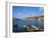 Port Barge on the Douro River, Porto (Oporto), Portugal, Europe-Fraser Hall-Framed Photographic Print