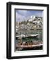 Port Barges on Douro River, with City Beyond, Oporto (Porto), Portugal-Upperhall-Framed Photographic Print