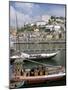 Port Barges on Douro River, with City Beyond, Oporto (Porto), Portugal-Upperhall-Mounted Photographic Print