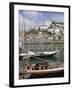 Port Barges on Douro River, with City Beyond, Oporto (Porto), Portugal-Upperhall-Framed Photographic Print