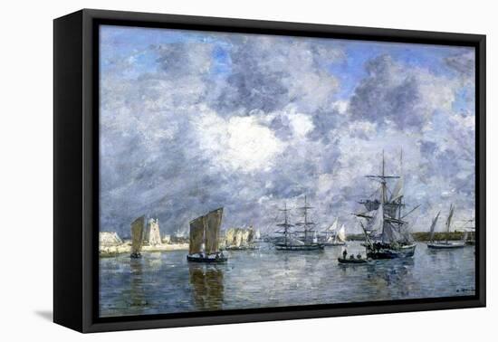 Port de Camaret-Eugène Boudin-Framed Stretched Canvas