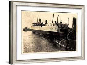 Port De Dunkerque, Hampton Ferry Boat Quittant Port-null-Framed Giclee Print