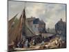 Port de Honfleur, l'embarquement des bestiaux-Auguste Anne Xavier Leprince-Mounted Giclee Print