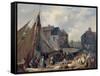 Port de Honfleur, l'embarquement des bestiaux-Auguste Anne Xavier Leprince-Framed Stretched Canvas