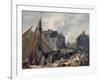 Port de Honfleur, l'embarquement des bestiaux-Auguste Anne Xavier Leprince-Framed Giclee Print