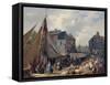 Port de Honfleur, l'embarquement des bestiaux-Auguste Anne Xavier Leprince-Framed Stretched Canvas