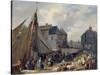 Port de Honfleur, l'embarquement des bestiaux-Auguste Anne Xavier Leprince-Stretched Canvas