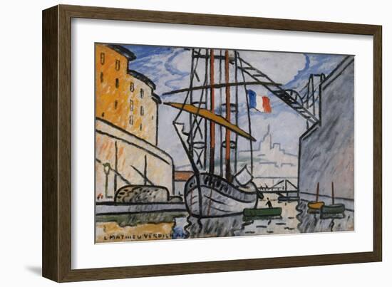 Port de Marseille (canal Saint-Jean), 1920-Louis-Mathieu Verdilhan-Framed Giclee Print