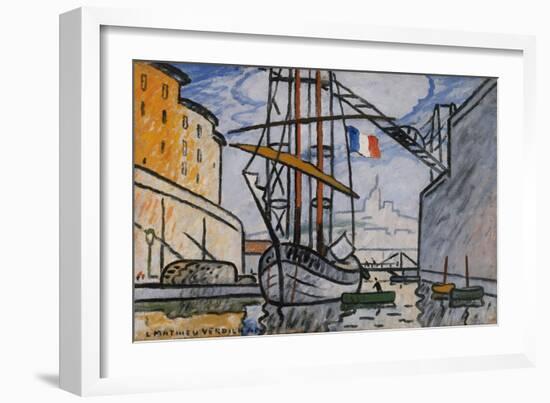 Port de Marseille (canal Saint-Jean), 1920-Louis-Mathieu Verdilhan-Framed Giclee Print