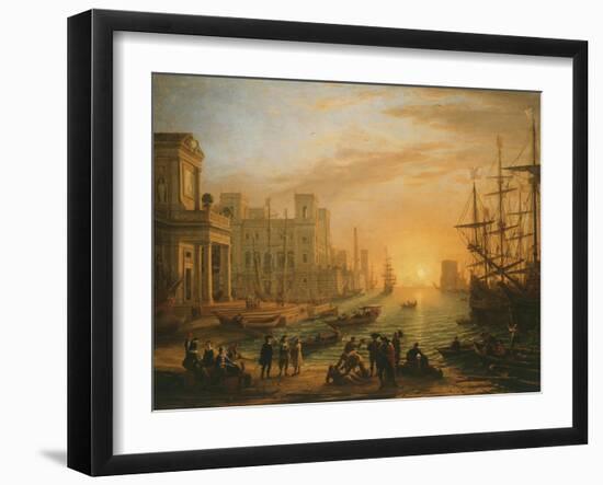 Port De Mer Au Soleil Couchant (Sea Port with Setting Sun), 1639-Claude Lorraine-Framed Giclee Print