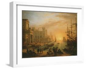 Port De Mer Au Soleil Couchant (Sea Port with Setting Sun), 1639-Claude Lorraine-Framed Giclee Print