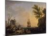 Port de mer au soleil couchant-Claude Joseph Vernet-Mounted Giclee Print