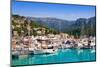 Port De Soller View with Tramontana Mountain in Mallorca Island in Spain-holbox-Mounted Photographic Print