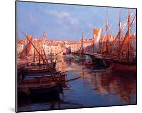 Port de St Tropez, Cote D'Azur-Emile Joseph Humblot-Mounted Art Print