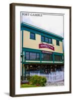 Port Gamble, Washington - General Store-Lantern Press-Framed Art Print