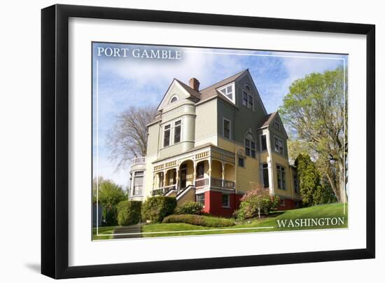 Port Gamble, Washington - Mansion-Lantern Press-Framed Art Print