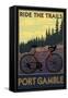 Port Gamble, Washington - Mountain Bike-Lantern Press-Framed Stretched Canvas